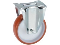 Doerner + Helmer Transport-Bockrolle Stahl Rot/Weiss Ø 10 cm / Höhe 12,8 cm