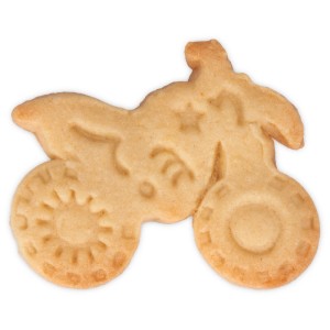 Ausstecher Motocross, grün, 8 cm, für detailreiche Plätzchen und Kekse.