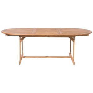 Ensemble de meubles de jardin Beliani Maui : Table extensible en acacia, marron.