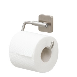 Porta carta igienica Tiger Onu, acciaio inox spazzolato, per montaggio a parete con rotolo di carta.