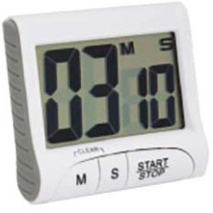 Timer da cucina bianco con magnete e display digitale che mostra 03:10.
