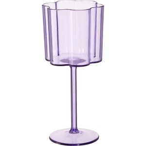Verre à vin en acrylique violet au design unique, 1 pièce. Compatible lave-vaisselle.