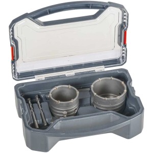 kwb Set di seghe a tazza HM 6 pezzi in valigetta: Corone a tazza resistenti agli urti per muratura, pietra e cemento.