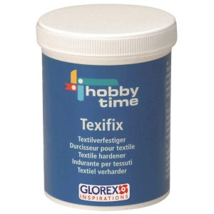 Texifix durcisseur textile 250ml en récipient plastique pour rigidifier et imperméabiliser les textiles.