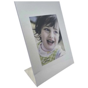 Cornice portafoto in plexiglass a forma di L, 21x30 cm, per foto e immagini.