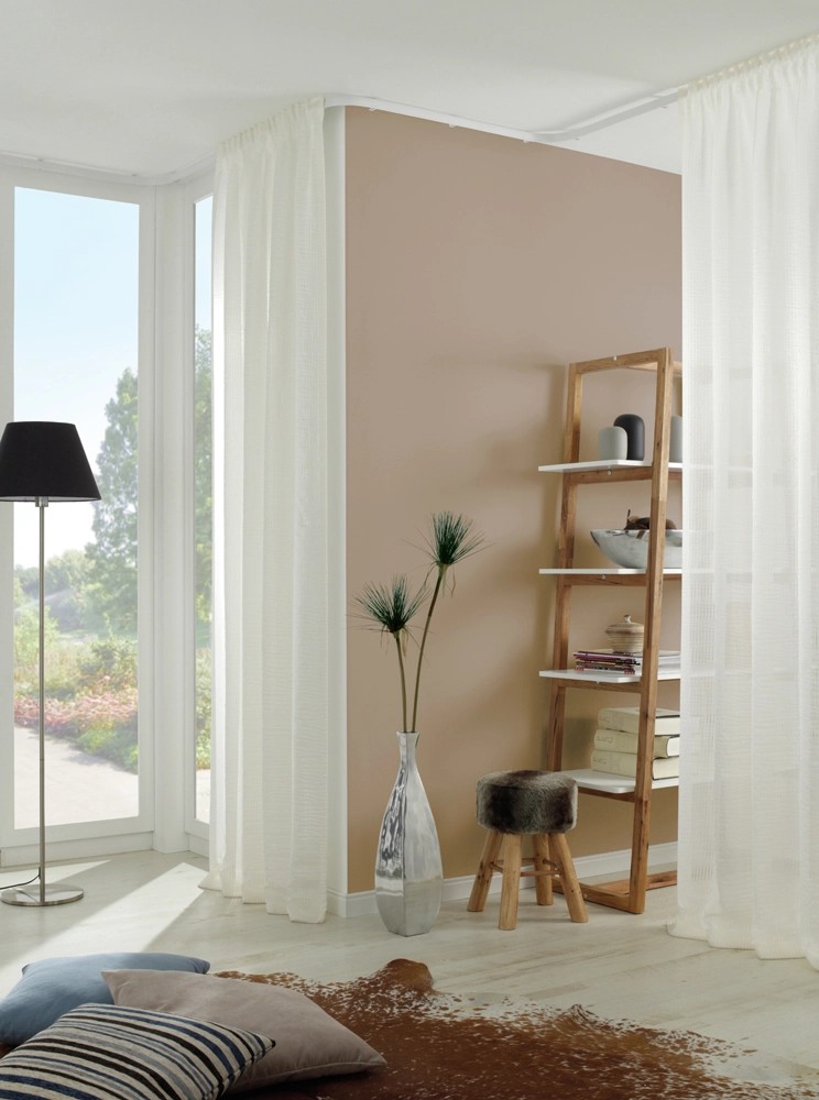 Binario Tende GARDINIA Slim Line 210 Cm - Per Montaggio A Soffitto, 2 Binari, Plastica Bianca