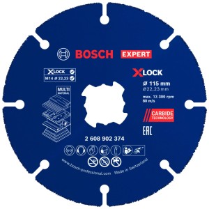 Disque à tronçonner Bosch Expert Multi Material X-Lock, Ø 115mm, pour meuleuses d'angle.