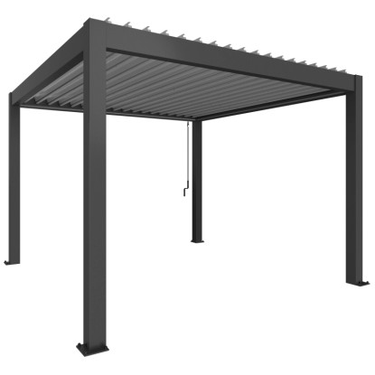 Biohort Pergola dunkelgrau/silber-metallic 3,5 x 3,5 m