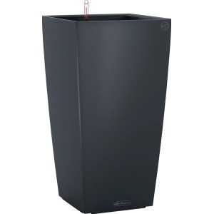 Pot de fleurs colonne Lechuza Cubico Color gris ardoise, 755x395x395 mm.