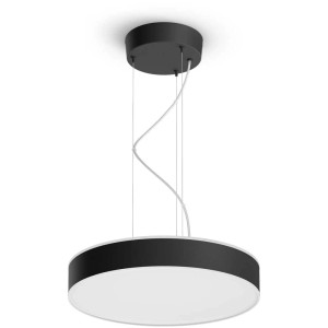 Schwarze Philips Hue LED-Pendelleuchte Enrave White Ambiance, Ø 43 cm, für stimmungsvolles Licht.