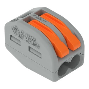 Wago morsetto a leva, 2 poli, per conduttori 0,08-4 mm², set da 5, connettore