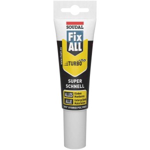 Tubo di adesivo Fix All Turbo, bianco, per incollaggi rapidi interni ed esterni.