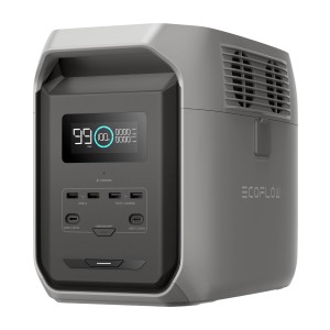 Station d'alimentation Ecoflow Delta 3 grise 1500 Wh pour systèmes solaires.