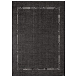 Tapis rectangulaire Andiamo Montana anthracite avec bordure, 190x133 cm.