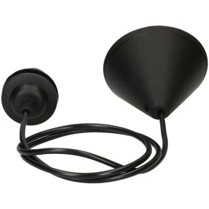 Suspension pour lampe E27 noire avec câble de 1 m pour installation de lampe.