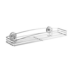 Wenko Maxi ripiano Milazzo cromato, cestello in filo metallico con fissaggio Vacuum-Loc per bagno e cucina.