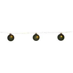 Guirlande lumineuse LED Star Trading Bliss avec 8 boules en verre vertes pour l'intérieur.