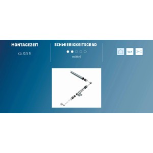 Kit complet de main courante en acier inoxydable V2A, 1200 mm, incl. supports et accessoires de montage.