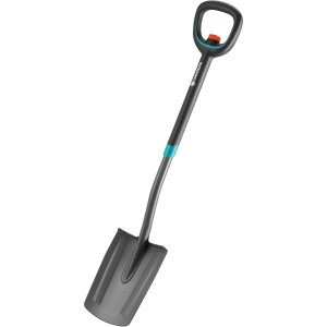 Bêche télescopique Gardena ErgoLine, bêche réglable avec poignée en D pour le jardinage.
