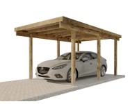 Alpholz Einzelcarport Sardinien Holz / PVC Grün (HxBxT) 236 x 304 x 730 cm