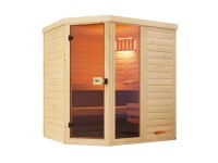 Weka Massivholz-Elementsauna Laukkala 2 Sparset Saunaleuchtenset BioS 7,5 kW