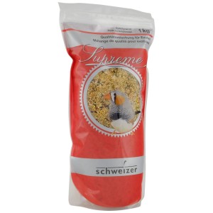 Eric Schweizer Miscela di qualità per esotici, 1 kg di cibo per pappagalli in sacchetto rosso.