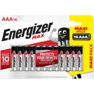 Energizer Max Alkaline Micro AAA Batterie, confezione da 16