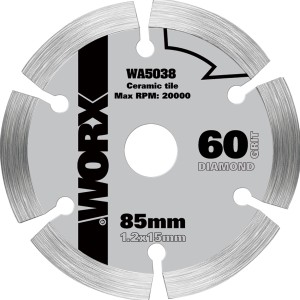 Worx Diamant-Kreissägeblatt WA5038, 85 mm, segmentiert für Fliesen.