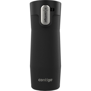 Bicchiere termico Contigo West Loop 3.0 nero in acciaio inox, 470 ml, con chiusura Autoseal. Mantiene caldo/freddo.