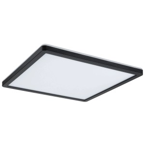 Panneau LED Paulmann Atria Shine noir, carré, avec rétroéclairage pour un éclairage indirect.