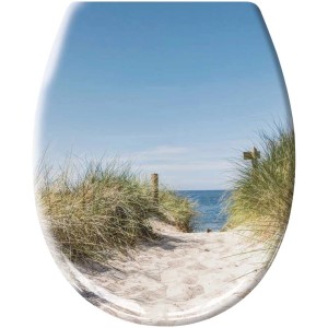 Abattant WC Kleine Wolke Borkum motif plage, duroplast, multicolore, 37x45 cm.