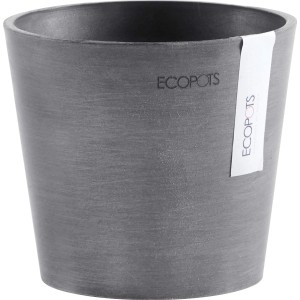 Pot de fleurs Ecopots Amsterdam, Ø 13 cm, gris. Idéal intérieur & extérieur.