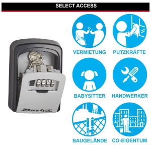 Master Lock Mini-cassetta di sicurezza per chiavi Select Access con lucchetto a combinazione e chiave all'interno.