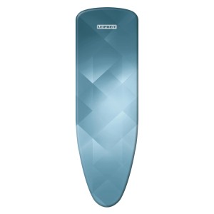 Copriasse da stiro Leifheit Heat Reflect L/Universal, blu con motivo geometrico.