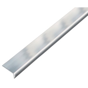 Profilo angolare asimmetrico, design cromato, 10x20x1000 mm, autoadesivo.