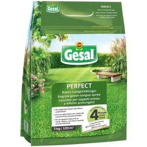 Gesal Perfect Concime per Prato a Lunga Durata, confezione da 3 kg per 4 mesi di cura.