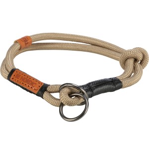 Collare per cani Trixie Be Nordic, sabbia-nero, 45cm, corda con stop regolabile.