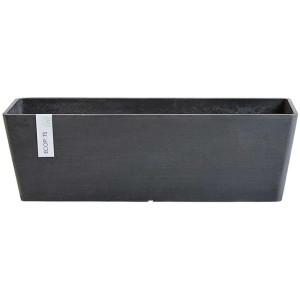 Jardinière Ecopots Brügge gris foncé, 17x17x55 cm, idéale pour balcon et jardin.