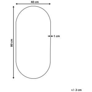 Immagine dello specchio da parete Alfortville, 40x80 cm, senza cornice, con dimensioni.