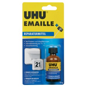 UHU Smalto Ripara Adesivo 23g: Adesivo liquido per riparare graffi e scheggiature.