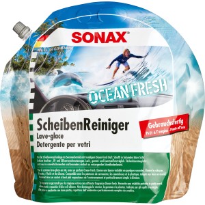 Sonax Lavavetri Ocean-Fresh 3l in sacchetto stand-up per una visione chiara durante la guida.