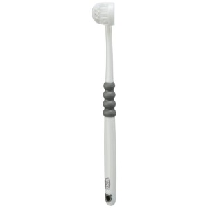 Spazzolino a 3 testine Trixie per cani e gatti, 18 cm, in plastica.