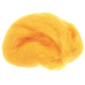Lana di pecora color oro, 30g, ideale per feltro e progetti creativi.