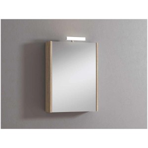 Armoire de toilette à LED Chêne Nabucco, 70x55x15 cm, avec éclairage.