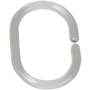 Anello per tenda doccia trasparente, set da 12 pezzi di Wenko, in plastica, forma ovale.