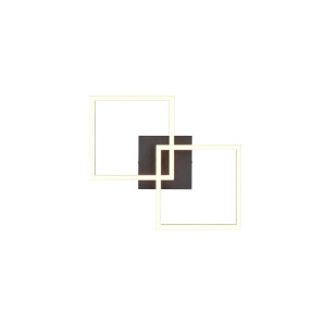 Plafonnier LED noir moderne Trail avec deux éléments carrés pivotants.