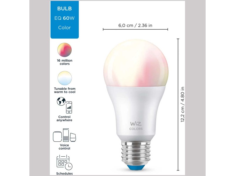 Lampadina WiFi Smart E27 13W RGB 16 Milioni di colori e Luce Calda