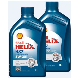 2x Shell Helix HX7 Pro AV 5W-30 huile moteur, bidons de 1 l pour voitures et véhicules utilitaires légers.