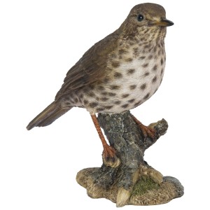 Detailreiche Singdrossel Dekofigur (Höhe 16cm) für die Gartendekoration.