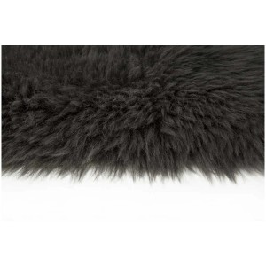 Peau de mouton noire, env. 60x85 cm, en fourrure véritable. Tapis doux et confortable pour le salon.